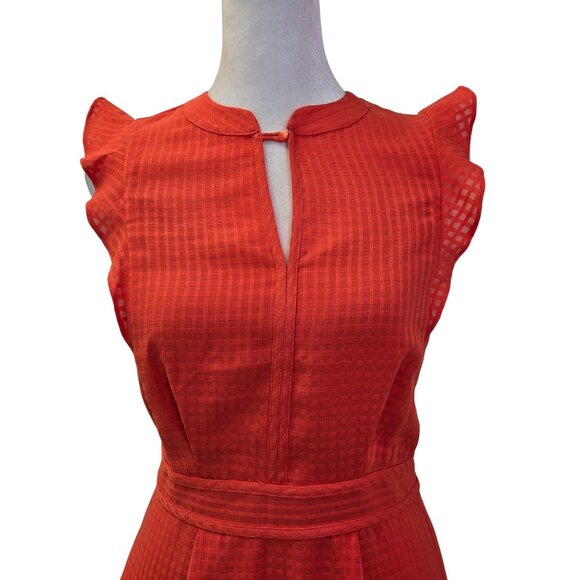 Whistles Raechelle Frill Sleeve Check Pattern Dress Size 4 - Picture 5 of 8